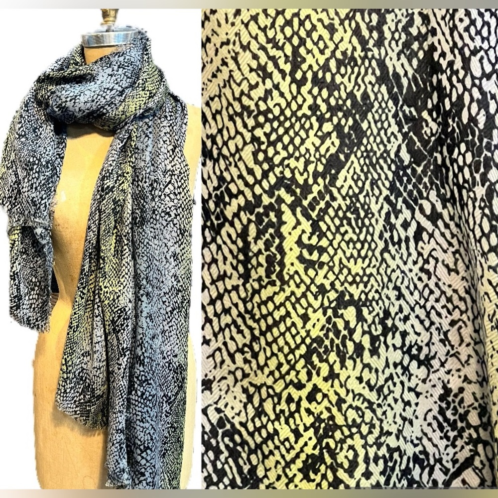 Snake skin‎ animal print long wide scarf wrap lightweight sheer all season